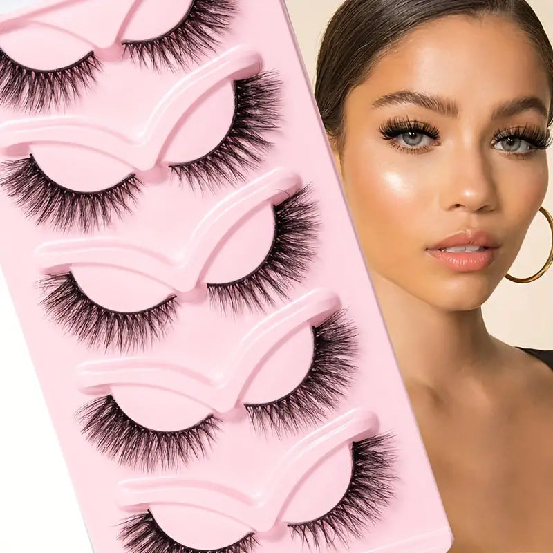 5 pairs Soft Look Cat eye Style Faux mink lashes