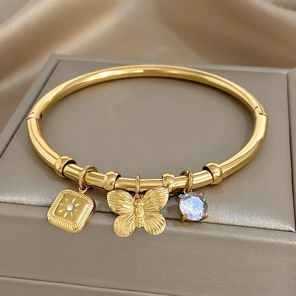 Golden Flutter Charm Bracelet