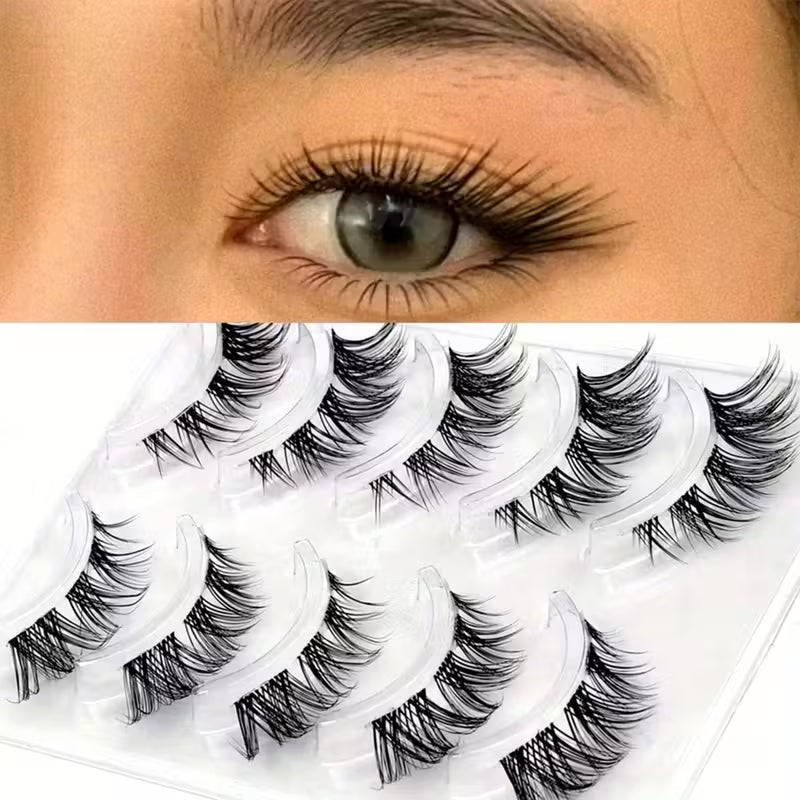 Cat Eye Chic False Eyelashes – 5 Pair Thin & Dense Reusable Lashes