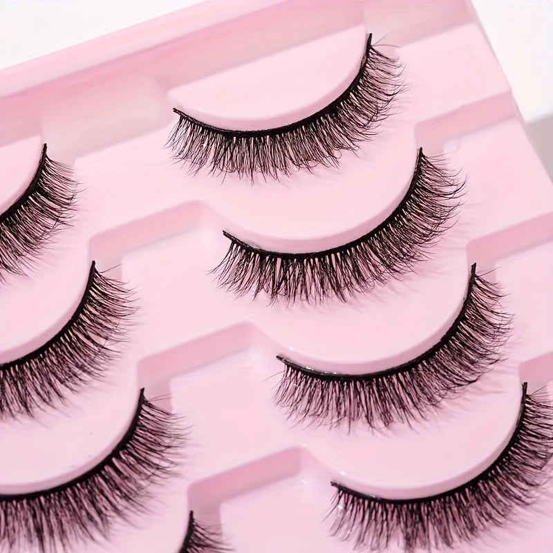 Glowie 10-Pair Natural Cross False Eyelashes