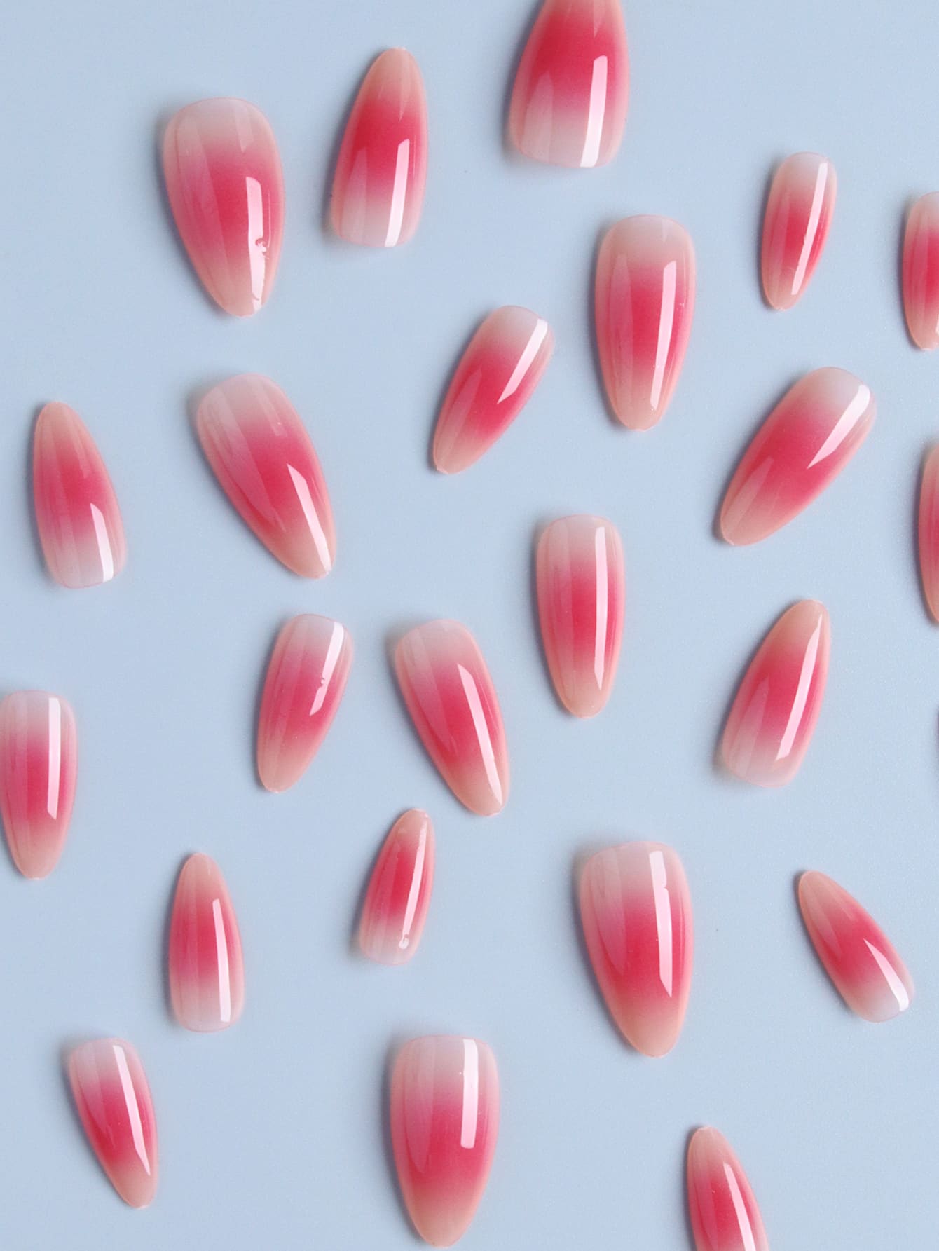 Long Almond Pink Gradation Press on Nails