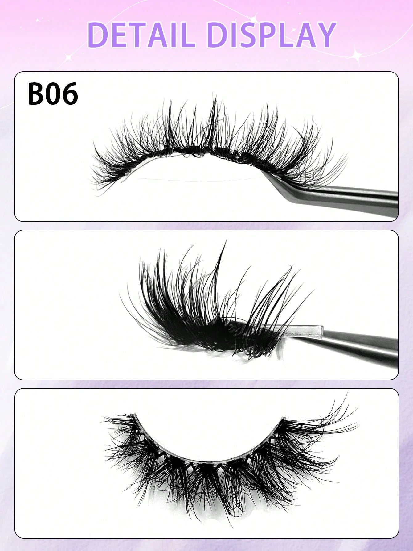 ENCHUW 5 Pairs Clear Band Faux Mink Lashes