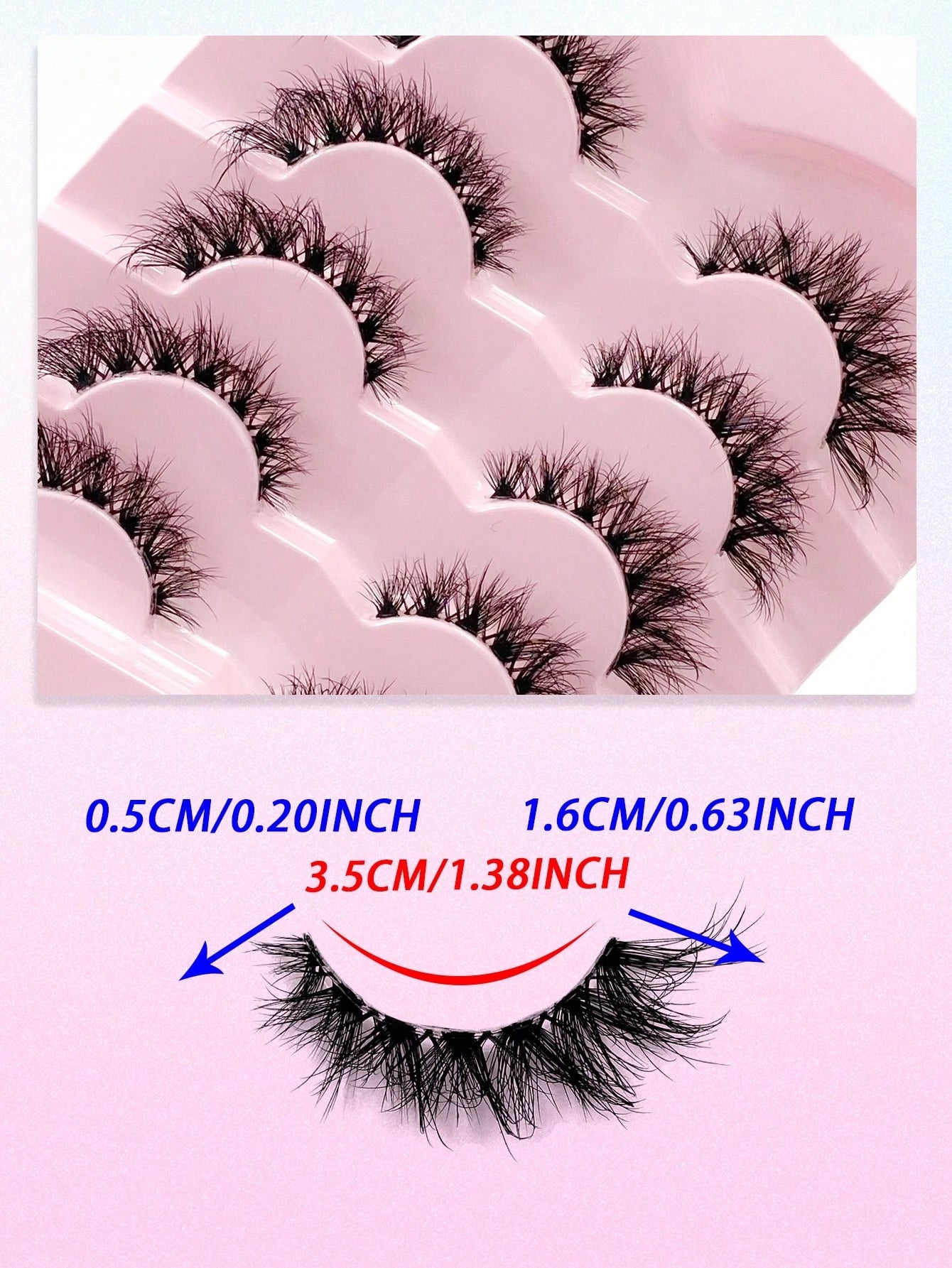 ENCHUW 5 Pairs Clear Band Faux Mink Lashes