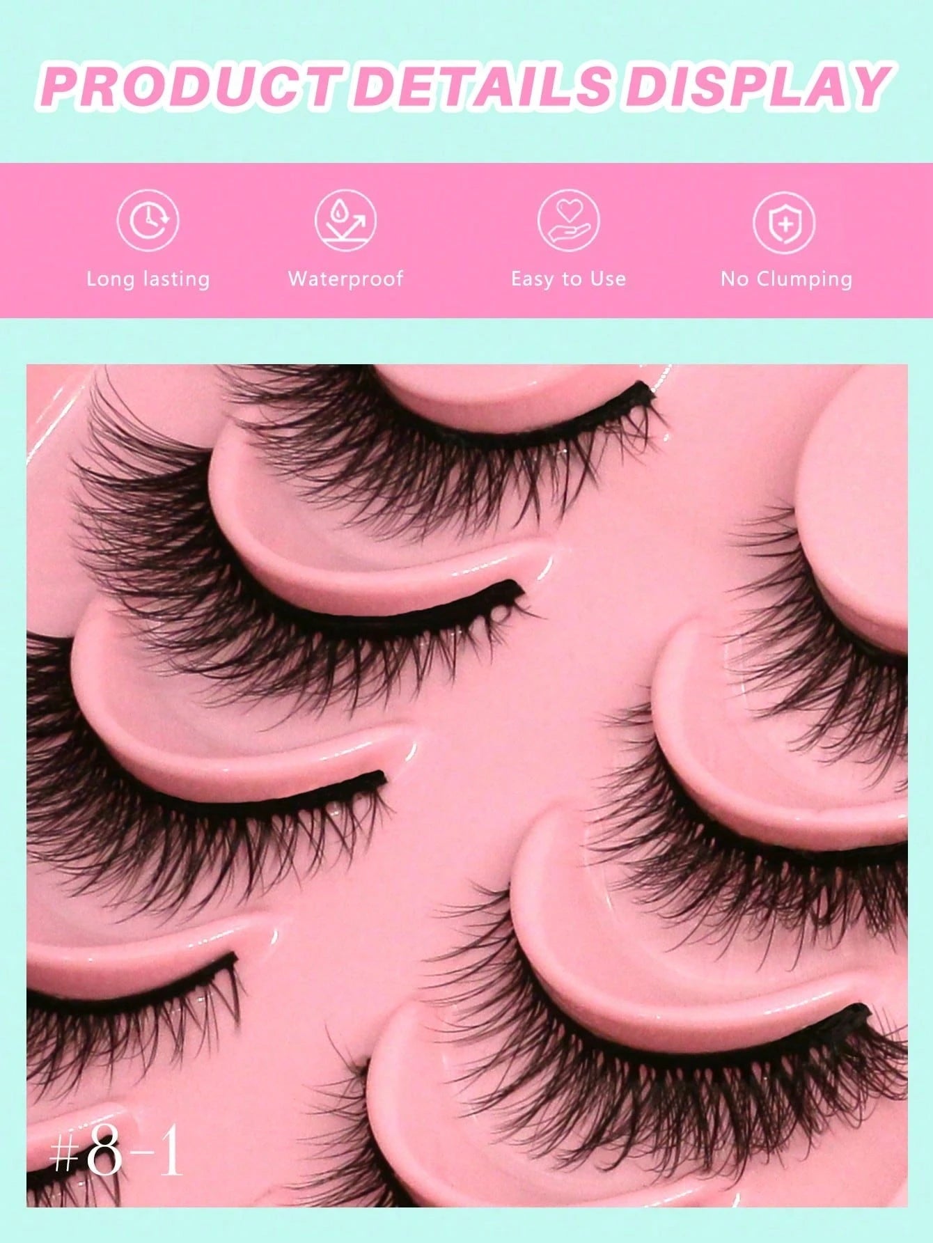 6 Pairs Cat Eye & Fox Eye False Eyelashes – Natural Faux Mink Short Lash Extensions