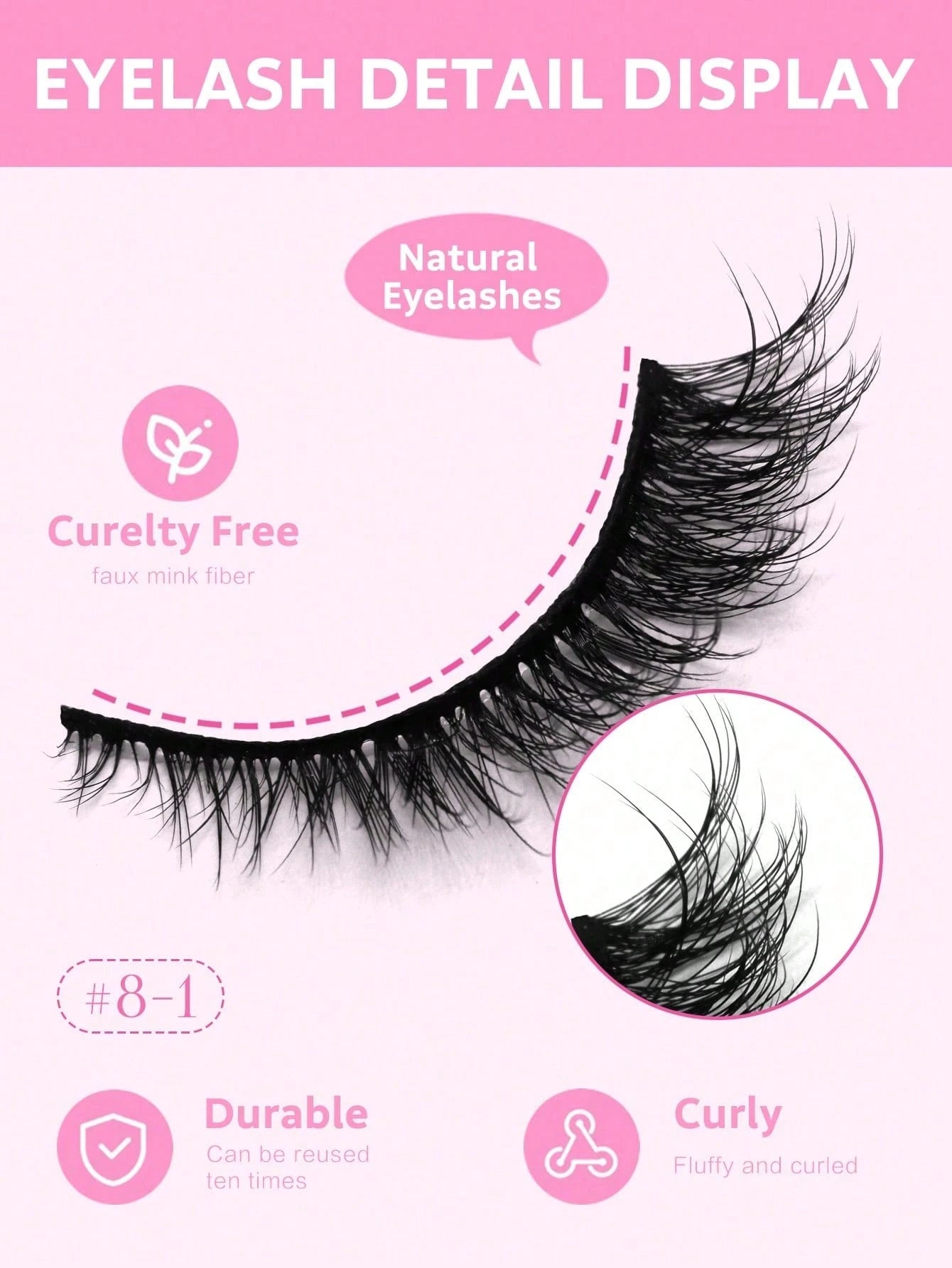 6 Pairs Cat Eye & Fox Eye False Eyelashes – Natural Faux Mink Short Lash Extensions