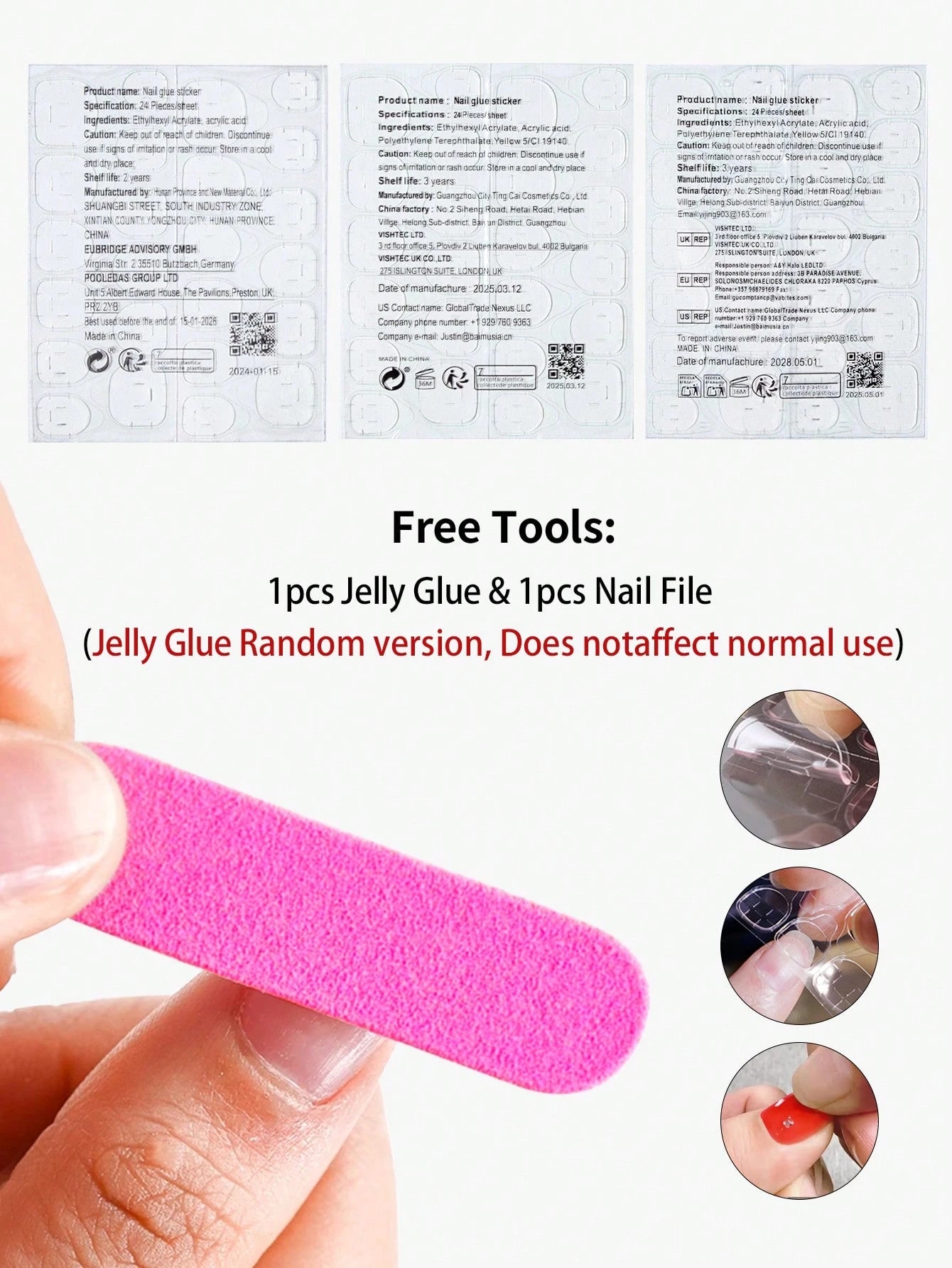 Long Almond Pink Gradation Press on Nails