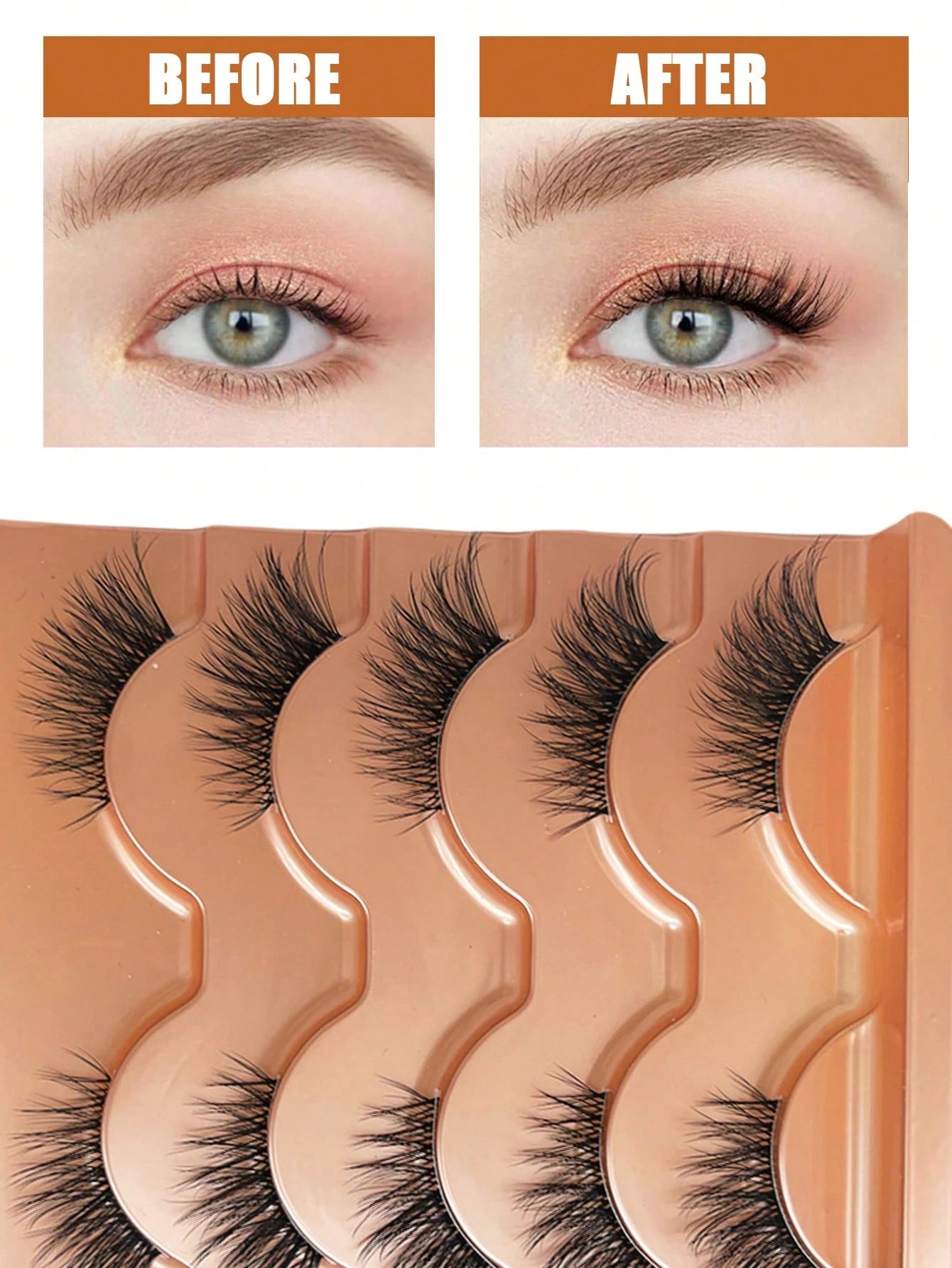 5 Pairs Half Lashes – Natural Wispy Volume, Soft & Lightweight Everyday Strip Lashes