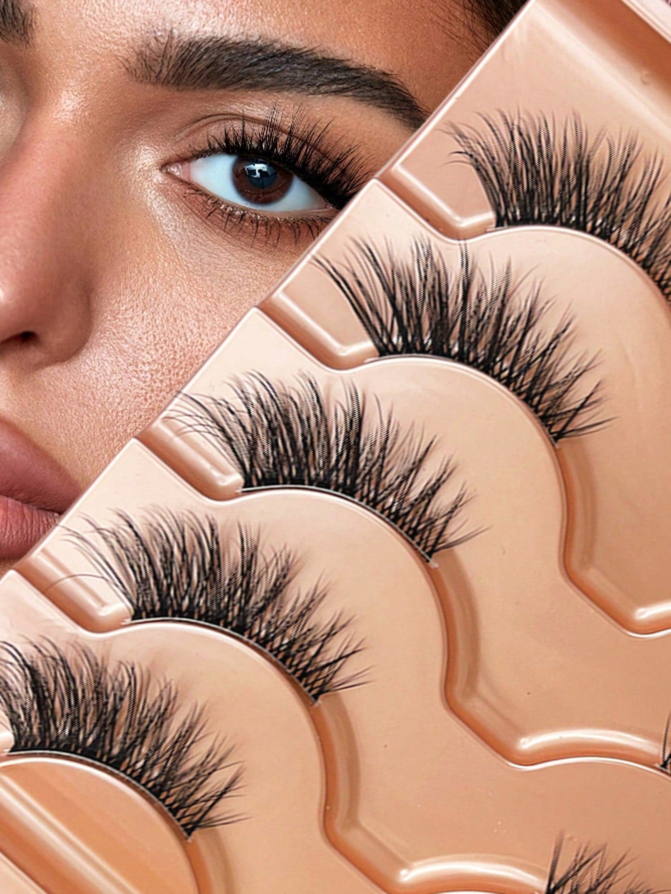 5 Pairs Half Lashes – Natural Wispy Volume, Soft & Lightweight Everyday Strip Lashes