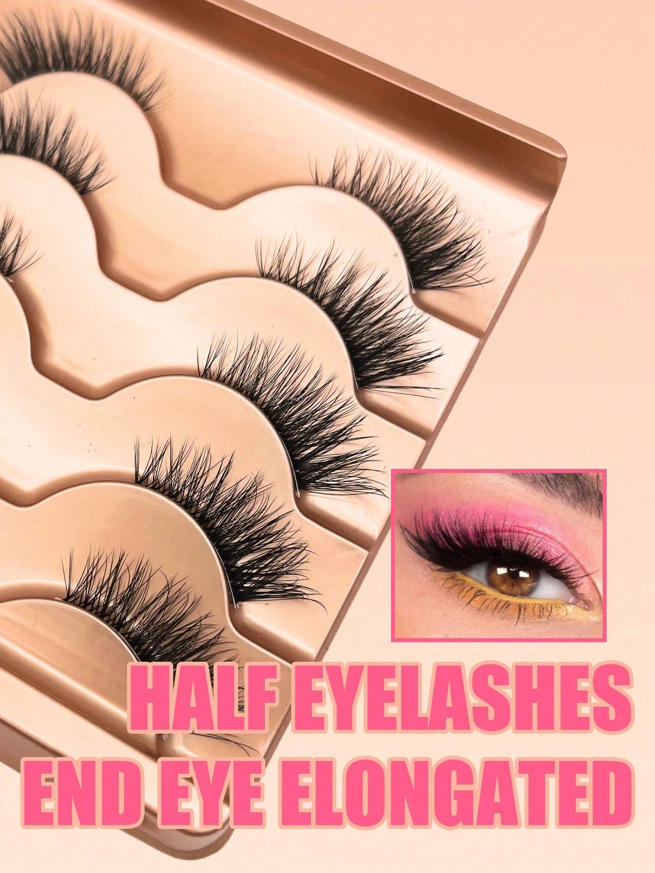 5 Pairs Half Lashes – Natural Wispy Volume, Soft & Lightweight Everyday Strip Lashes