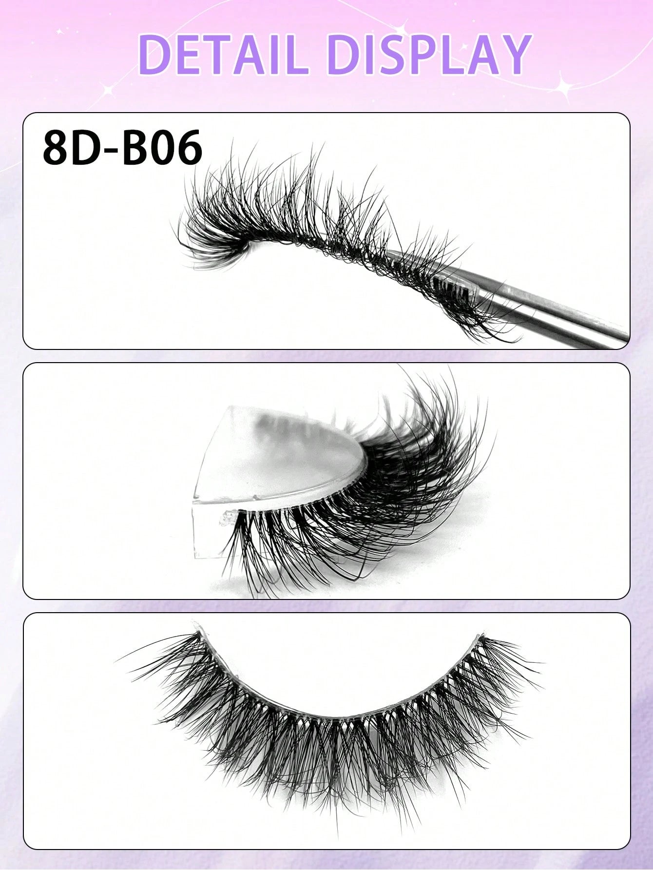 5 Pairs Natural Wispy False Eyelashes with Clear Band – Fluffy, Curly & Lightweight