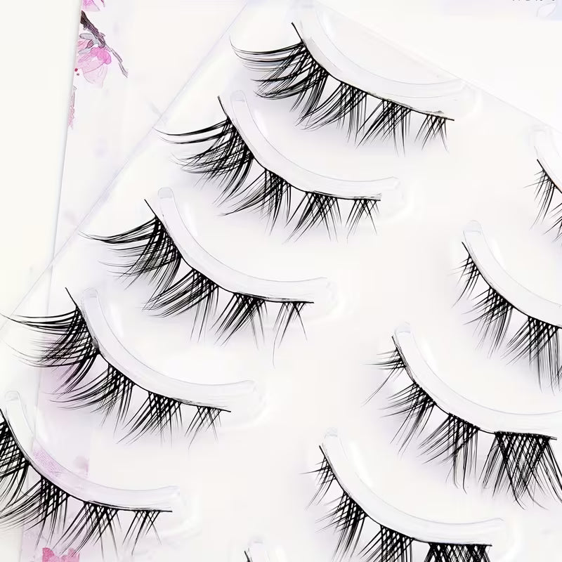Cat Eye Chic False Eyelashes – 5 Pair Thin & Dense Reusable Lashes