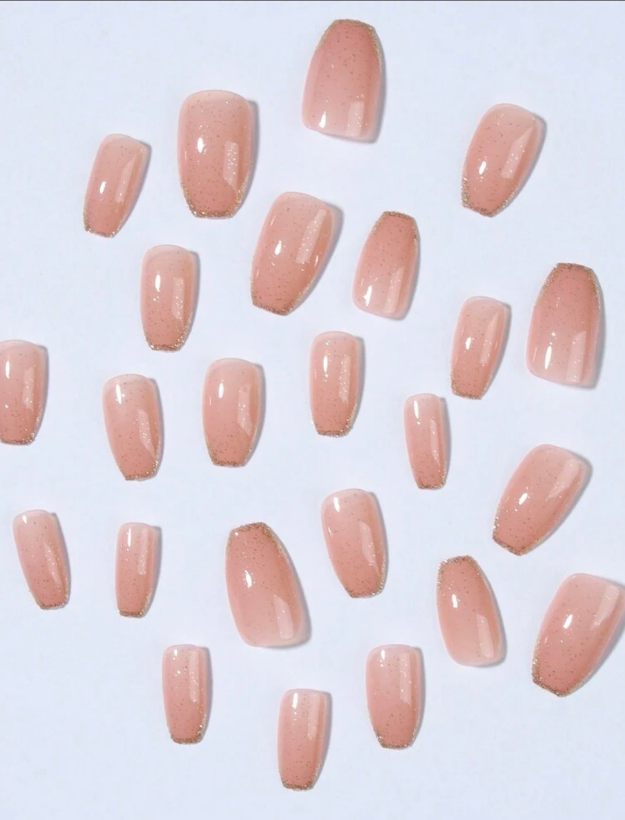 Short Coffin Glitter Press on