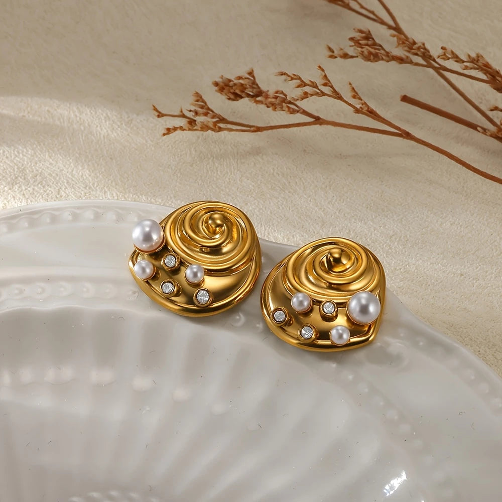 Retro Threaded Stud Earrings
