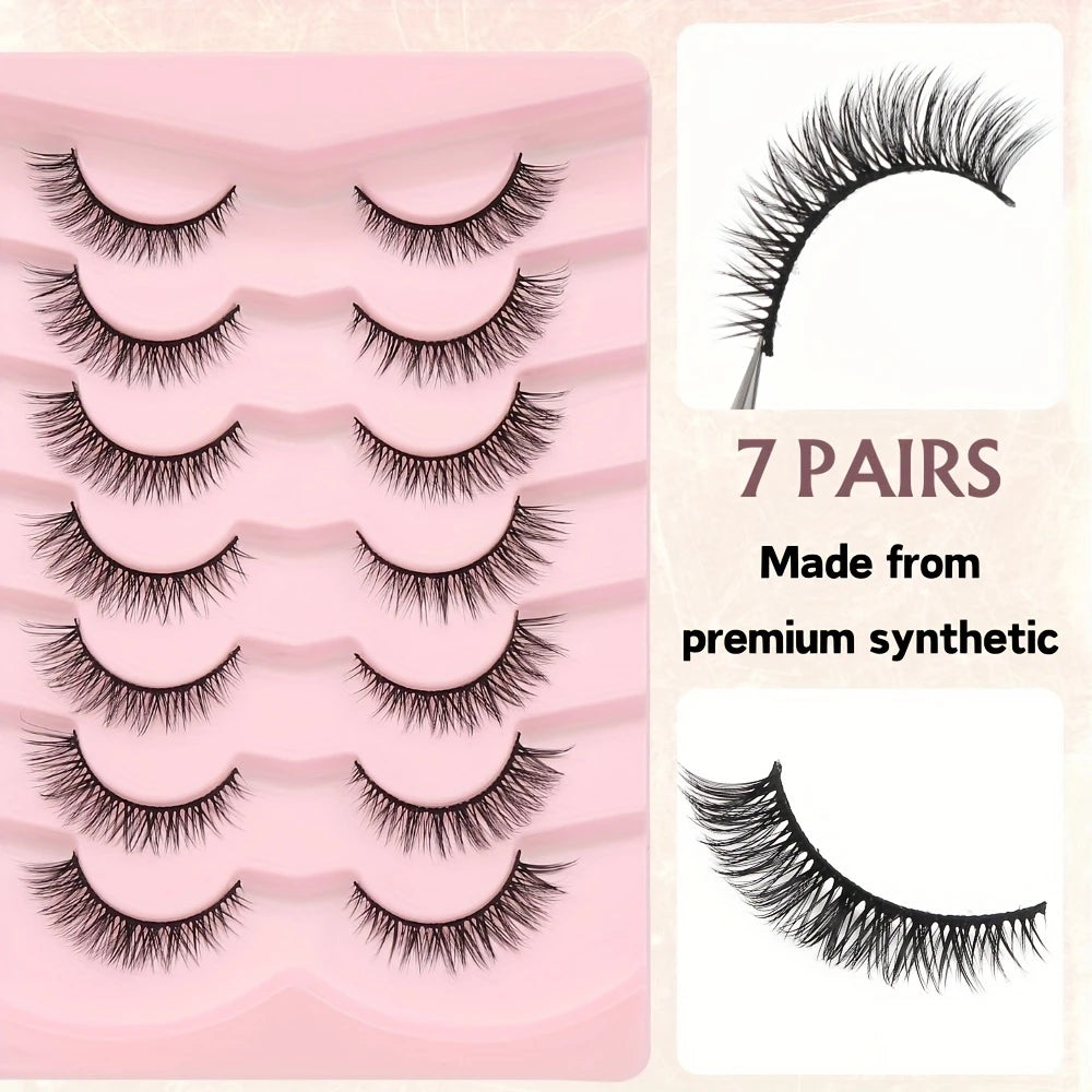 7-Pair Natural Cat Eye Lashes – Short & Sweet