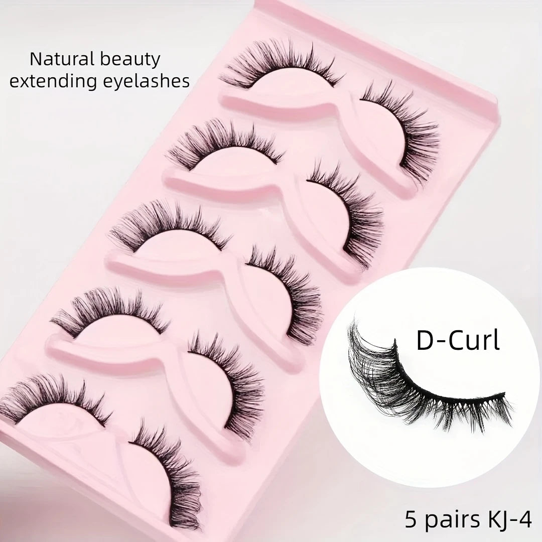 Glowie 5-Pair Cat Eye False Eyelashes