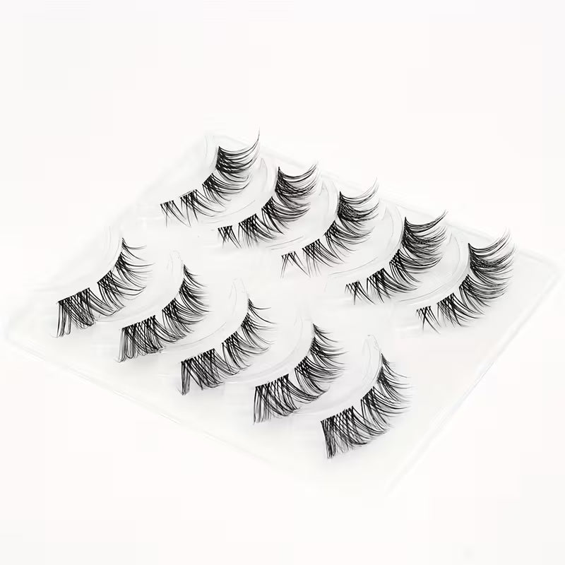 Cat Eye Chic False Eyelashes – 5 Pair Thin & Dense Reusable Lashes