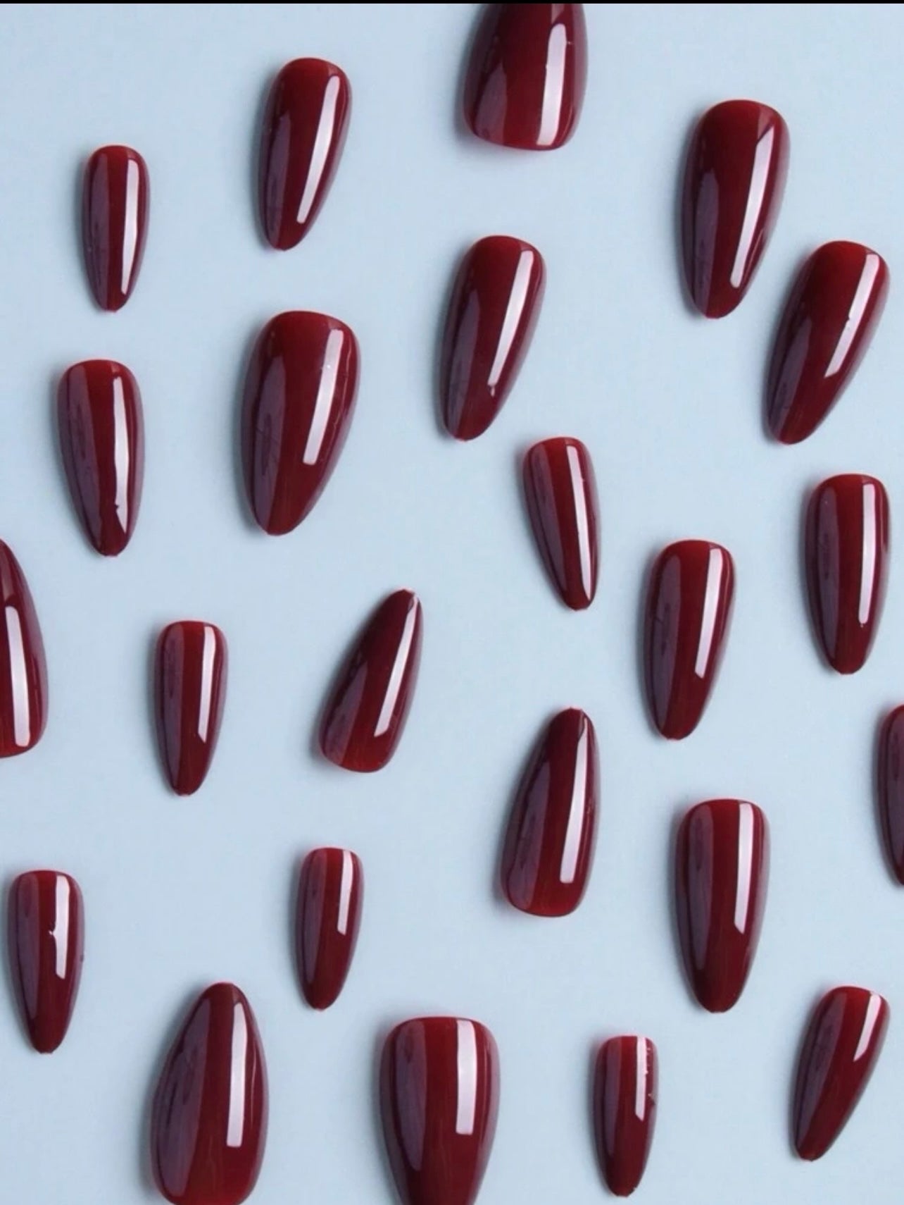 Long almond Solid Deep Maroon