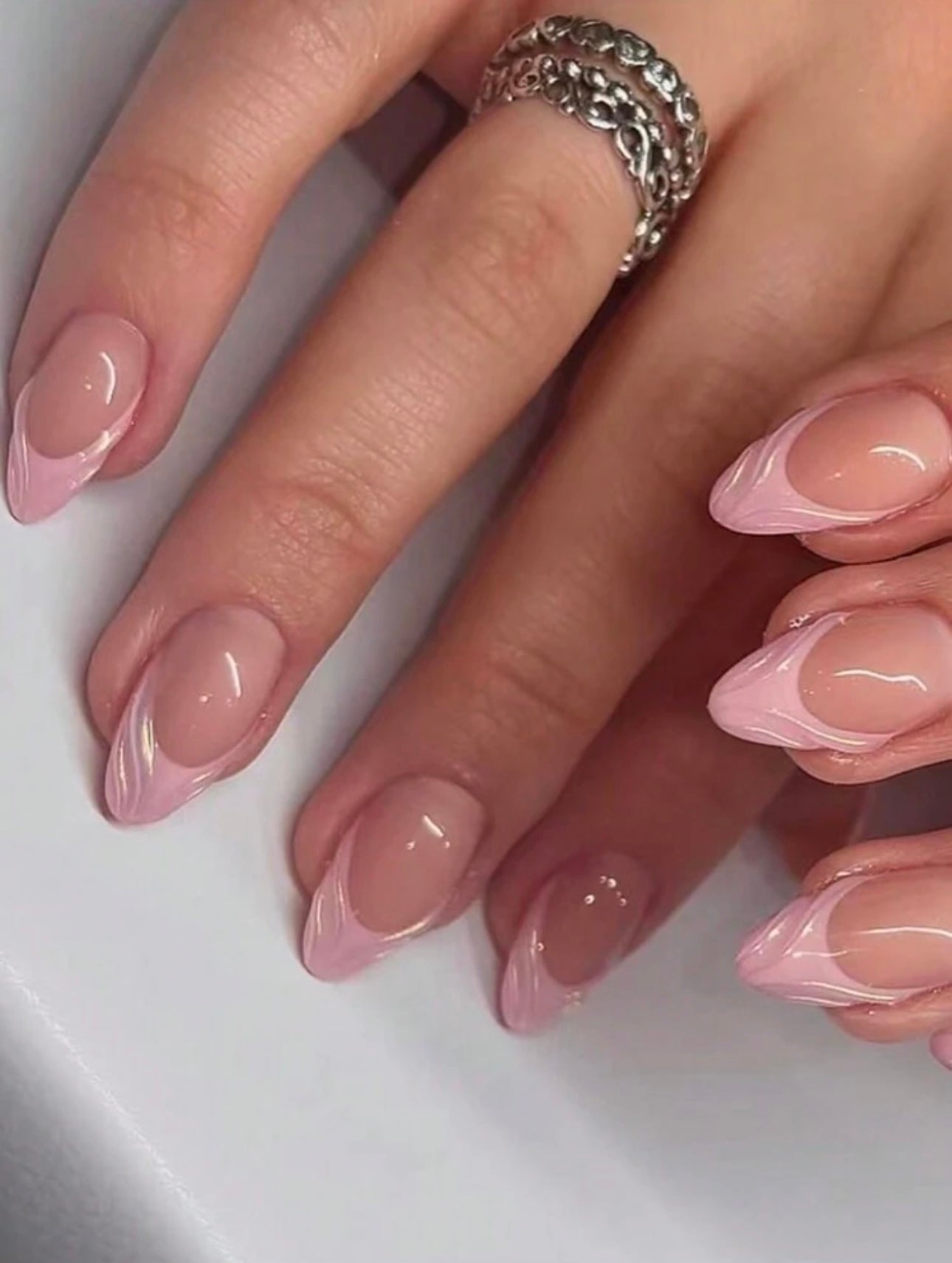 Almond Shaped Short 3D water drop press ons