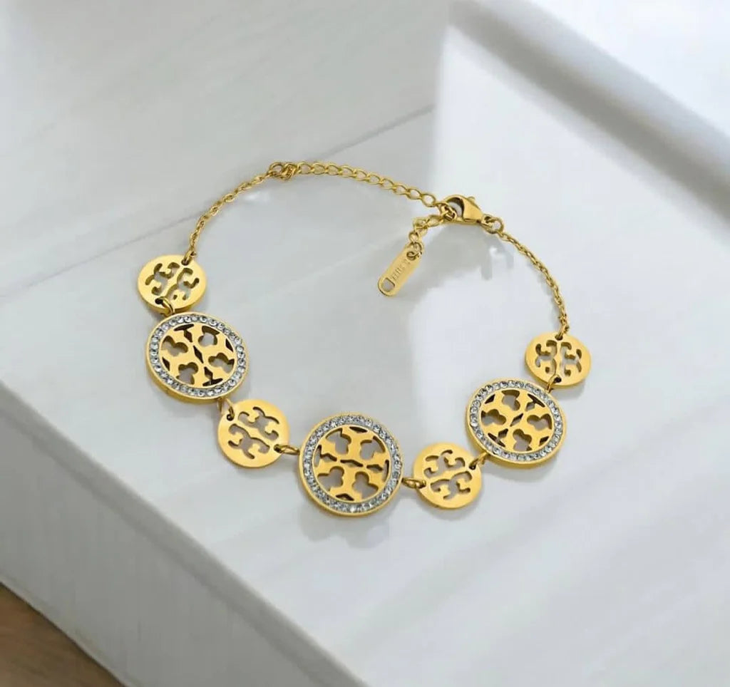 Tory Inspired Classic Emblem Bracelet