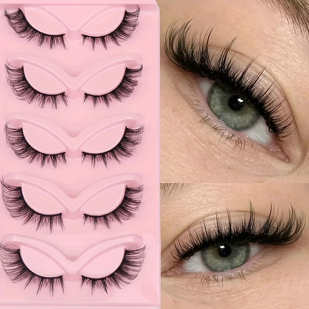 Glowie 5-Pair Cat Eye False Eyelashes