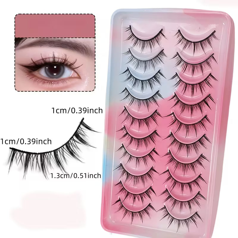 10 Pairs Doll Cartoon False Eyelashes