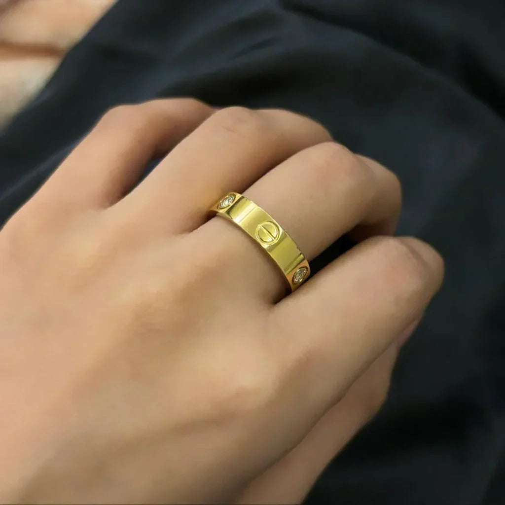 Signature Love Ring – Golden Stainless Steel (Cartier-Inspired)