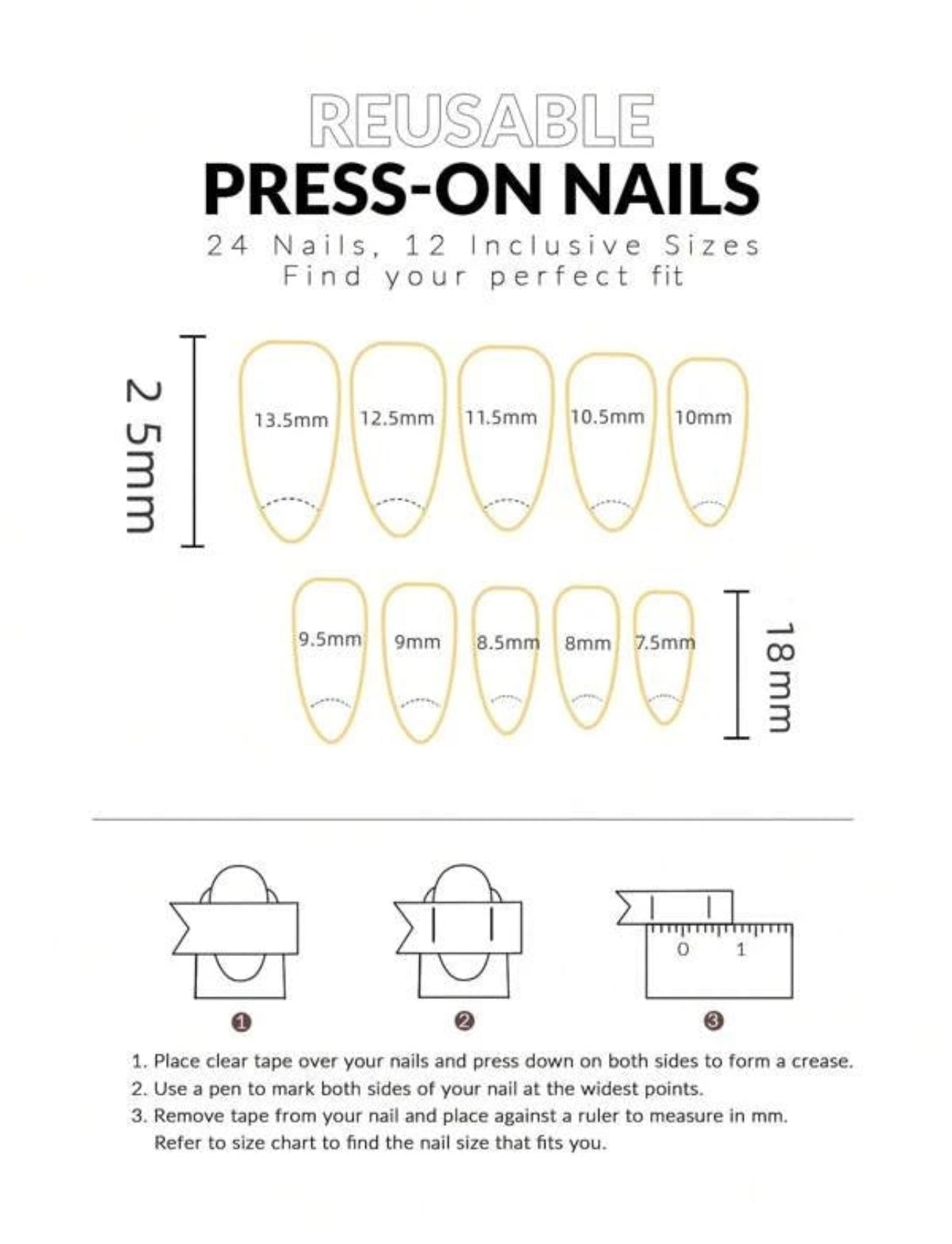 Long Oval Purple Glitter Striped Press on Nails