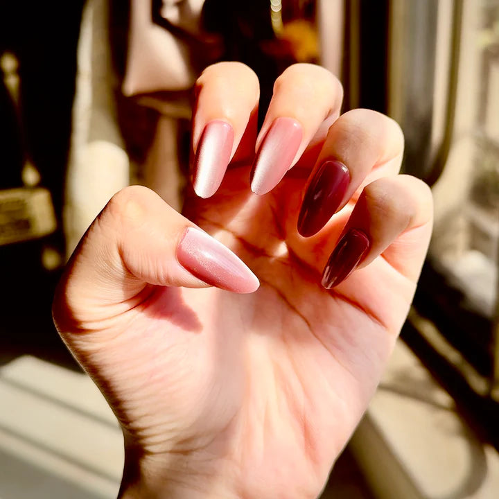 Premium Plum Cat-eye Press-on Nails