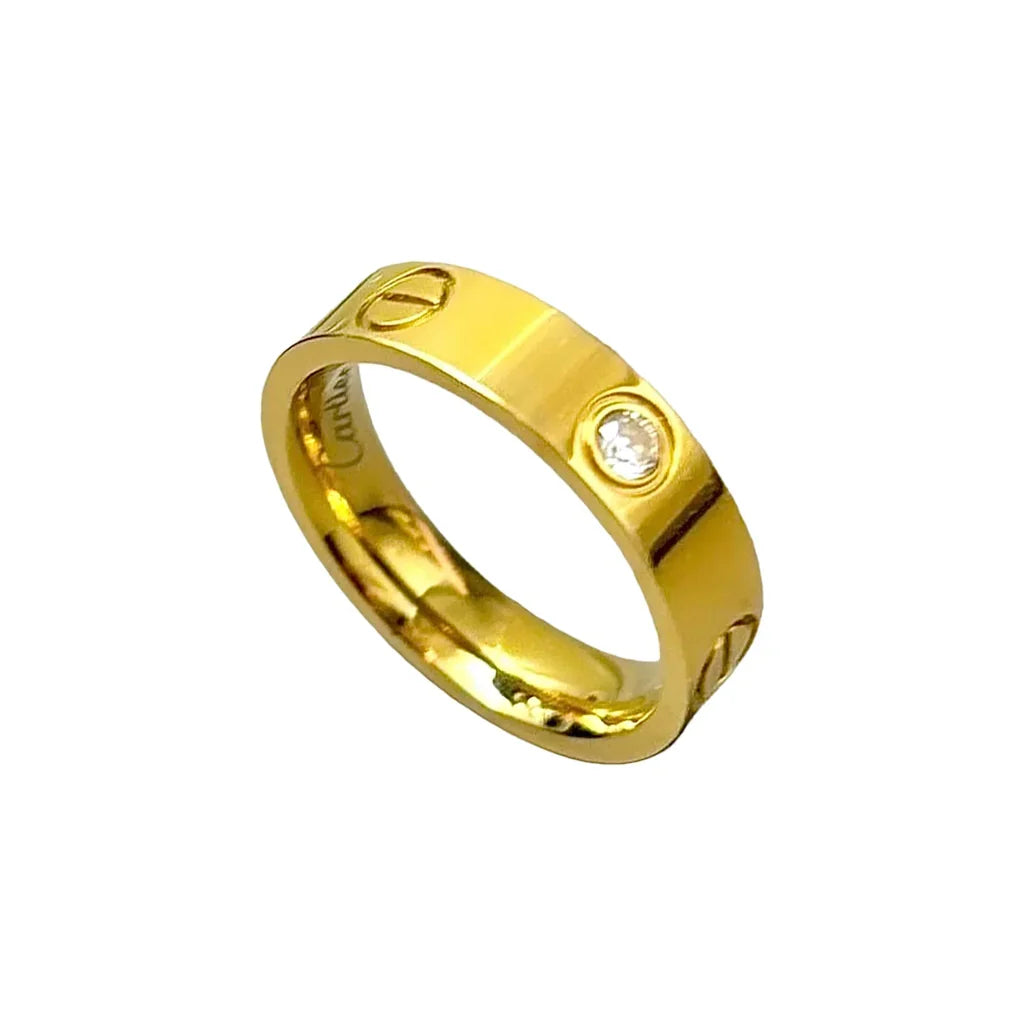 Signature Love Ring – Golden Stainless Steel (Cartier-Inspired)