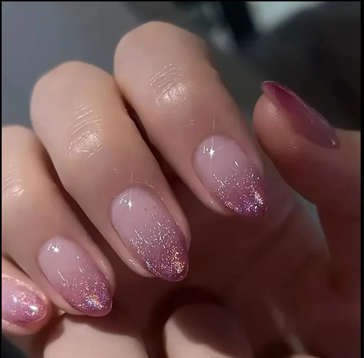 Luxury Purple Glitter Press-on Nails