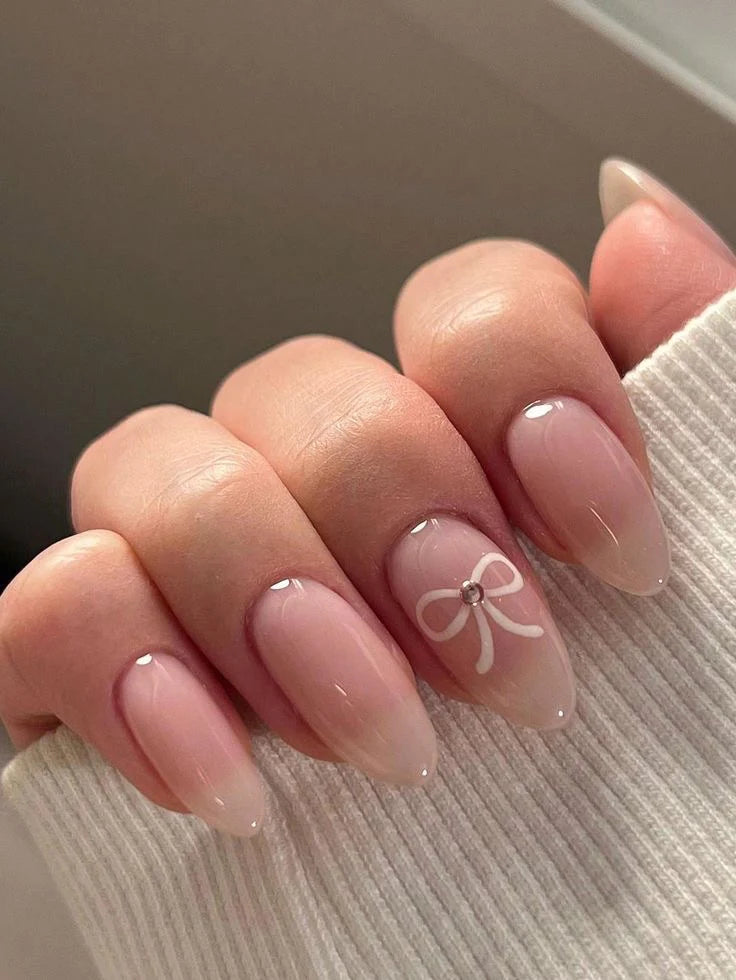 3D stone with bow press on nails