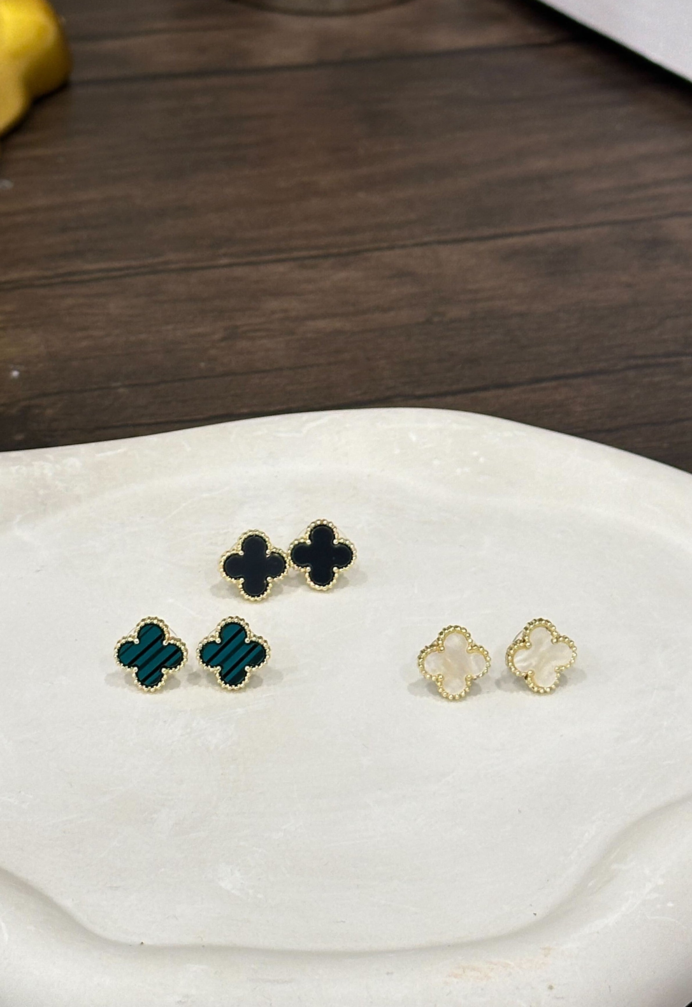 Minimal Clover Stainless Steel Ear Studs