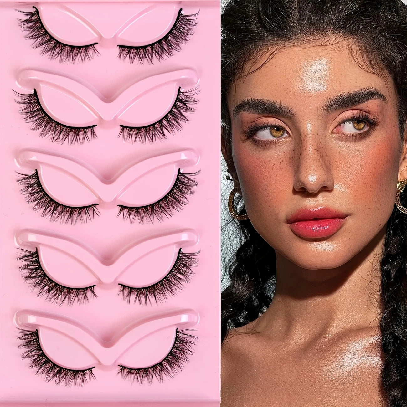 Faux Mink Lash Set – 5 Pairs of D-Curl Anime-Inspired