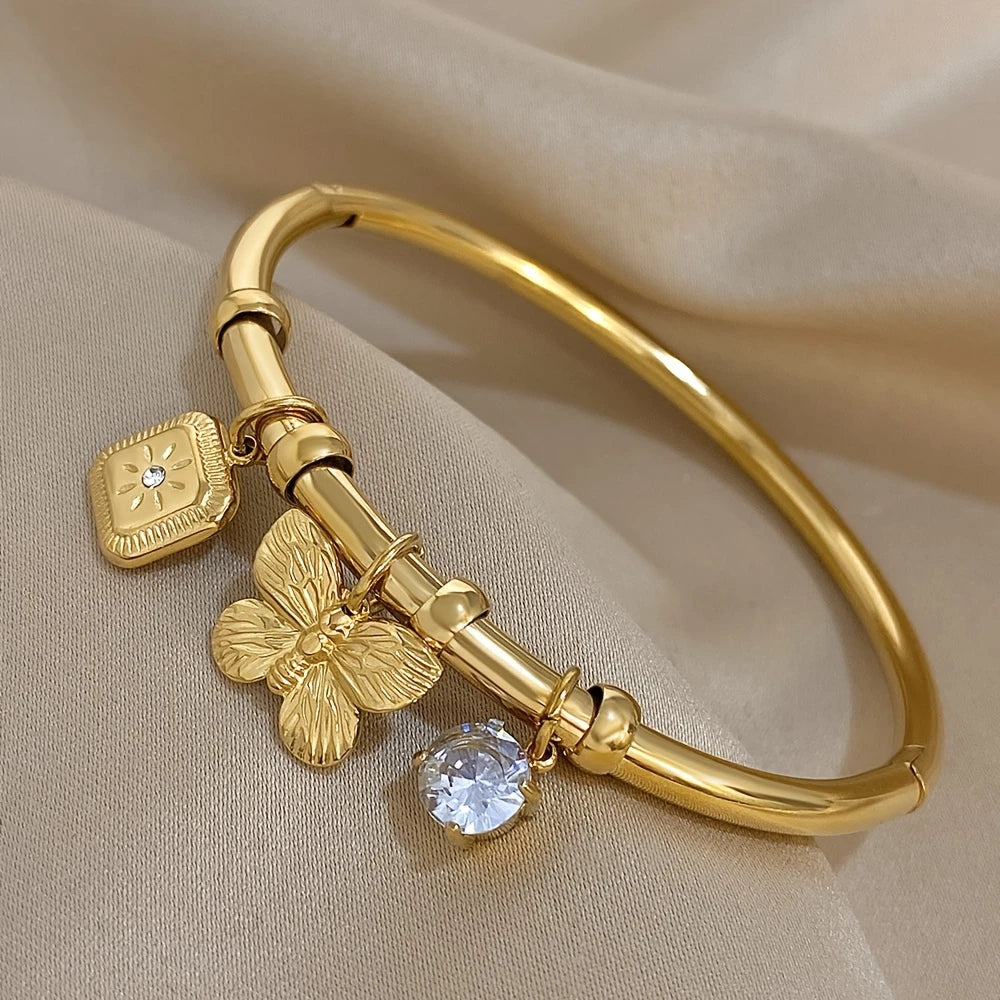 Golden Flutter Charm Bracelet