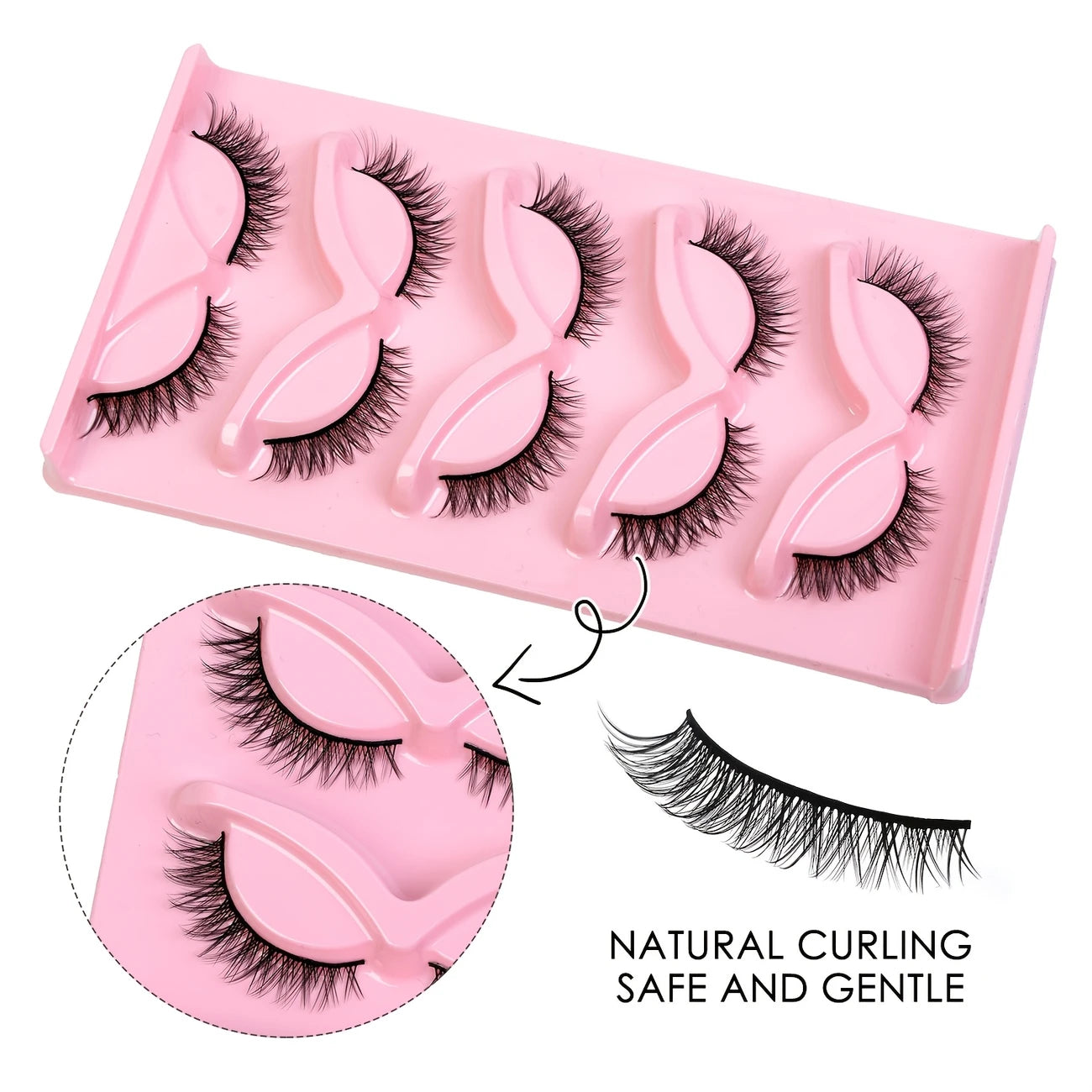 Faux Mink Lash Set – 5 Pairs of D-Curl Anime-Inspired