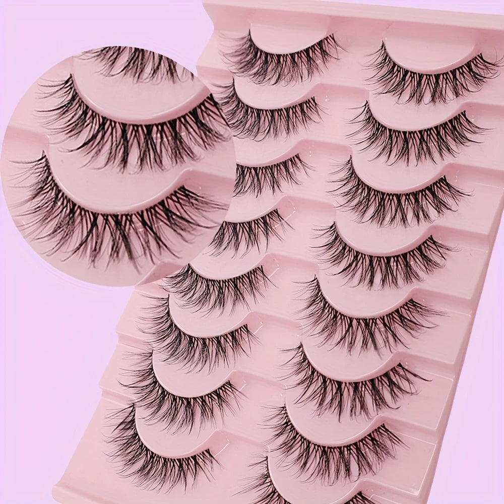 Cat Eye Lash Set – 8 Pairs of Natural C-Curl Mink Lashes