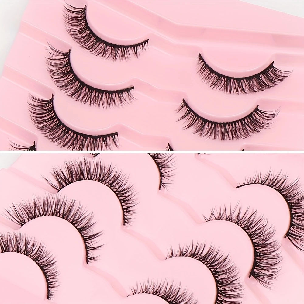 7-Pair Natural Cat Eye Lashes – Short & Sweet