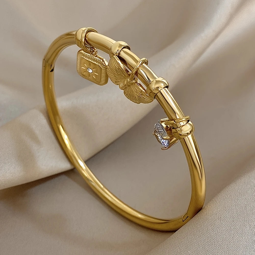 Golden Flutter Charm Bracelet